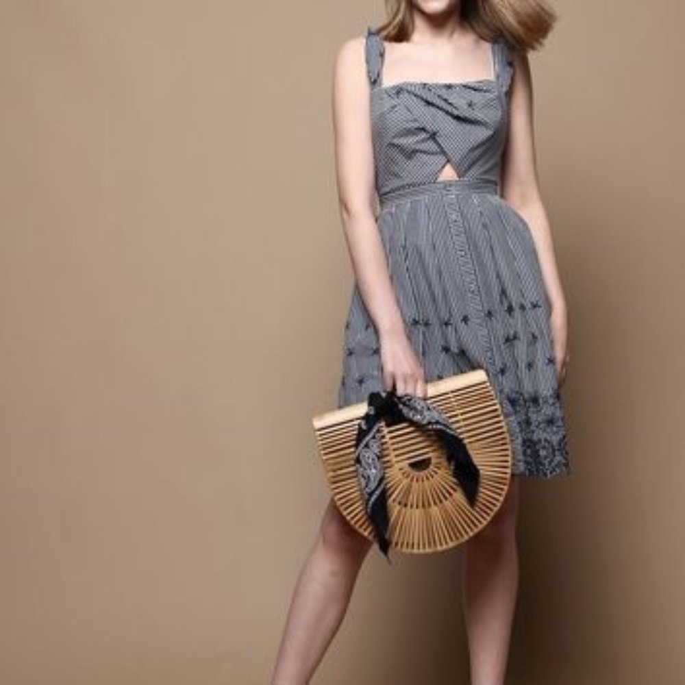 NWT astr the label blue stripe dress size medium.
